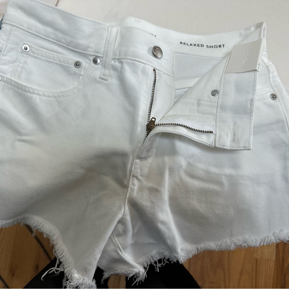 JCREW white denim frayed shorts- Size 26 (fit more like a 28)